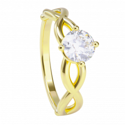 Anillo dee compromiso oro amarillo 18k con diamante 0. 50ct.
