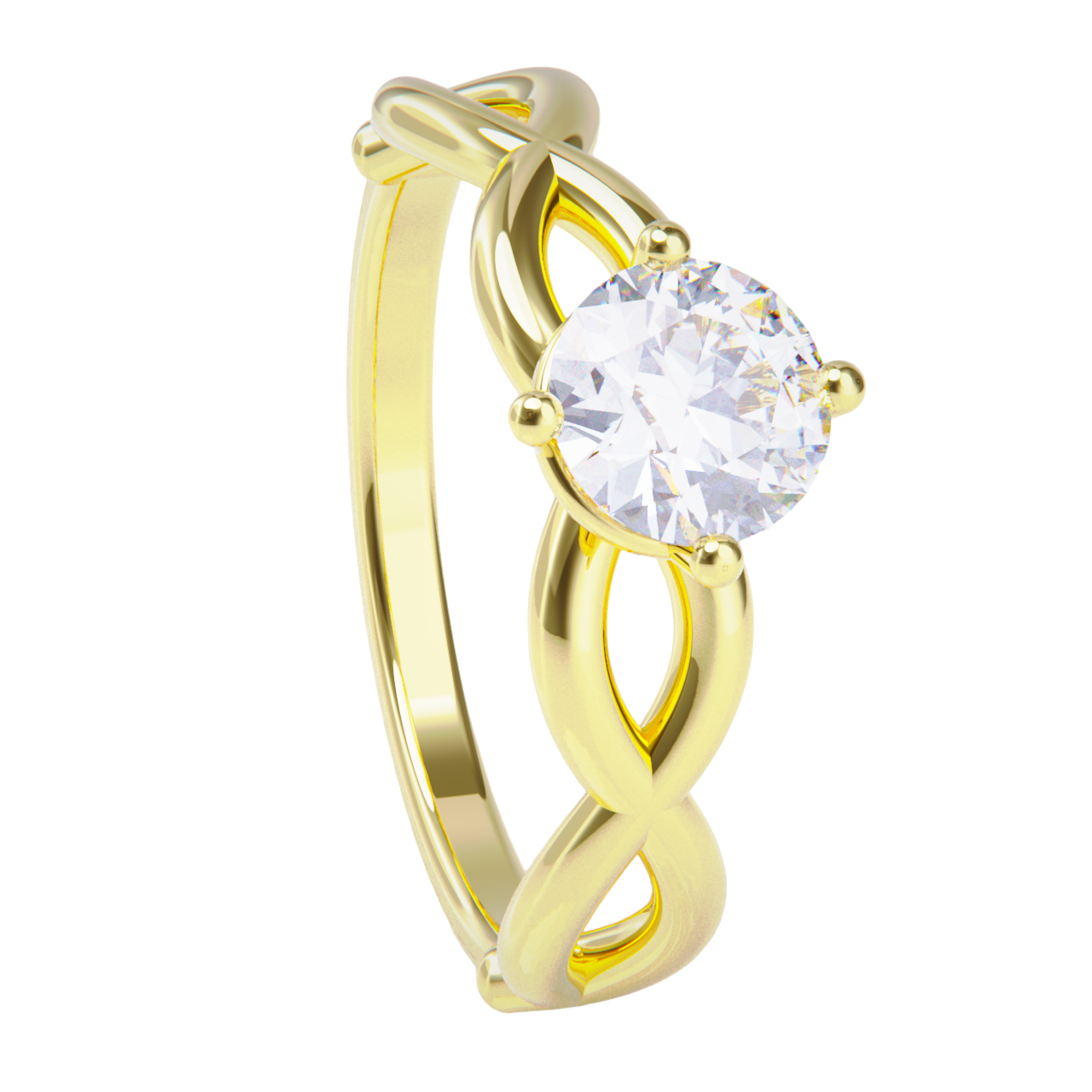 Anillo dee compromiso oro amarillo 18k con diamante 0. 50ct.