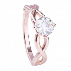 Anillo de compromiso oro rosa 18k. con diamante 0.25ct