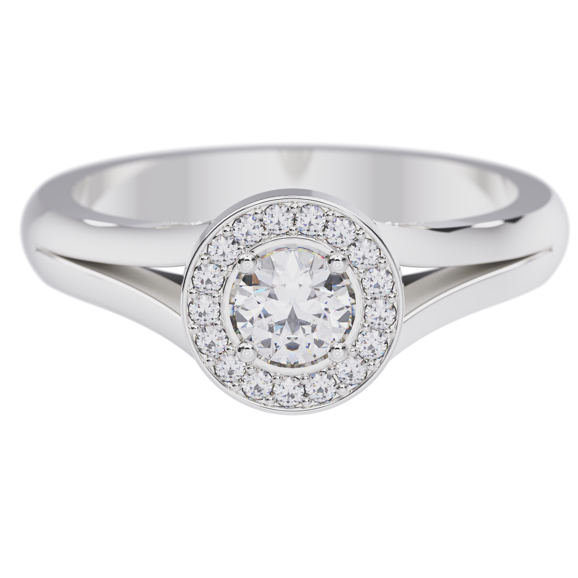 Anillo de compromiso platino con diamante 0.50ct.