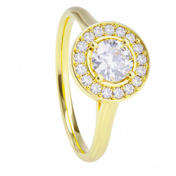 Anillo de compromiso oro amarillo 18k con diamante 0.25ct.