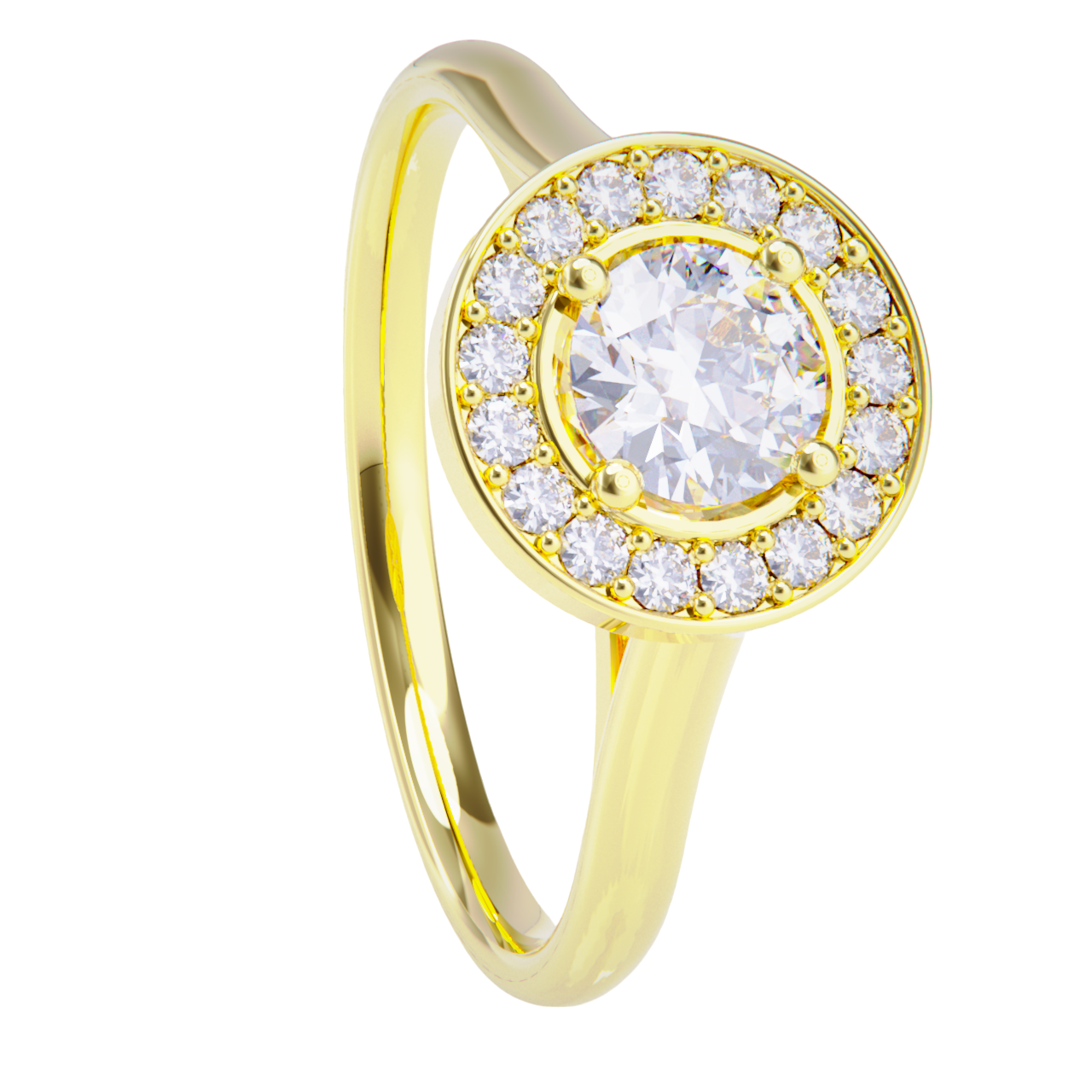 Anillo de compromiso oro amarillo 18k. con diamante 0.50ct.