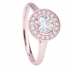 Anillo de compromiso oro rosa 18k. con diamante 0.25ct.