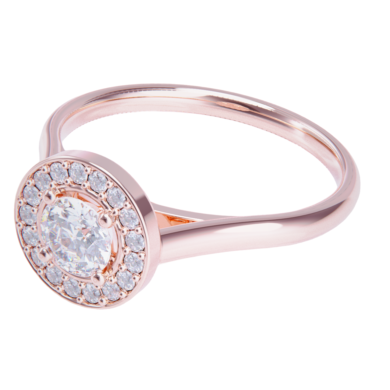 Anillo de compromiso oro rosa 18k. con diamante 0.25ct.