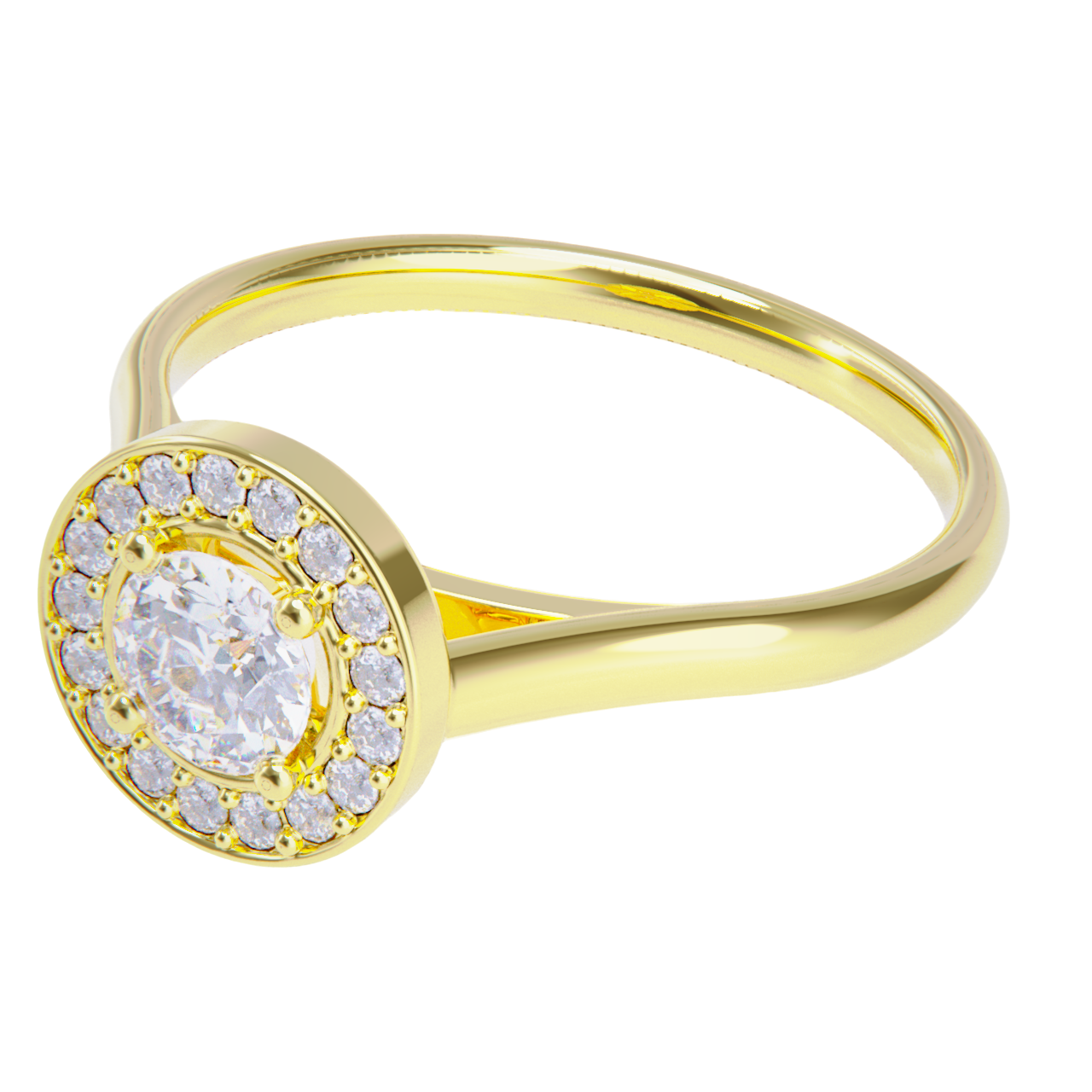 Anillo de compromiso oro amarillo 18k. con diamante 0.50ct.
