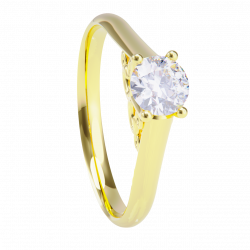 Anllo de compromiso oro amarillo 18k. con diamante 0.25ct.