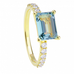 Anillo de compromiso oro amarillo 18k. con diamantes