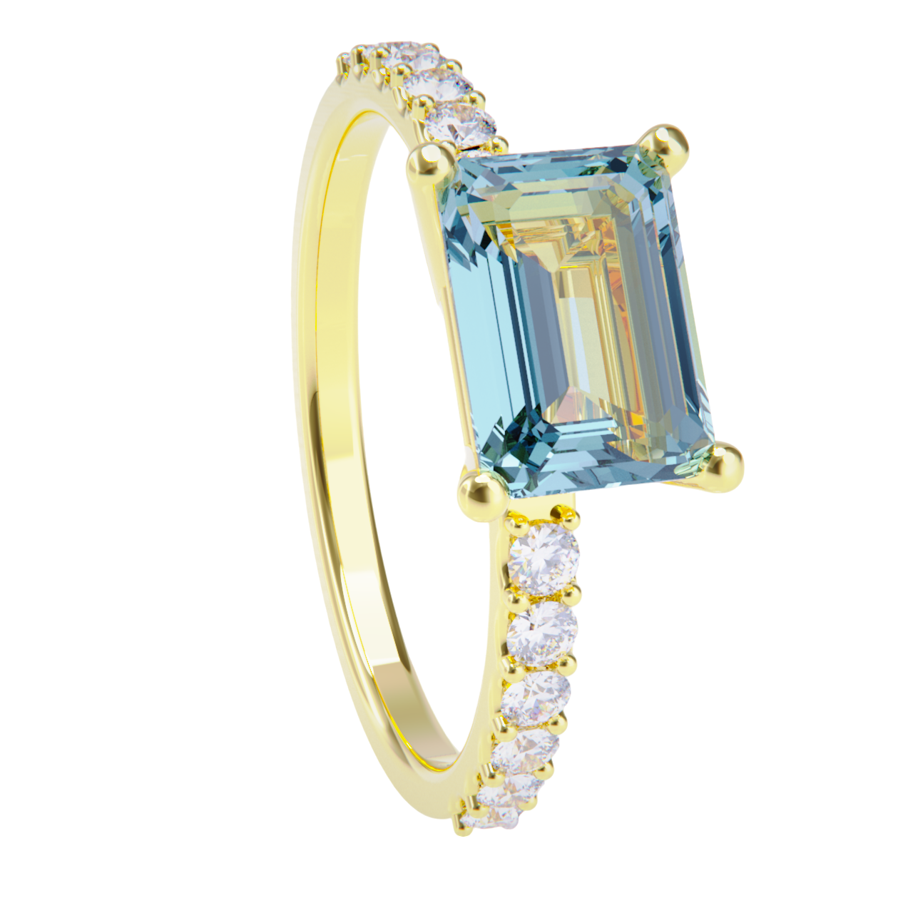 Anillo de compromiso oro amarillo 18k. con diamantes