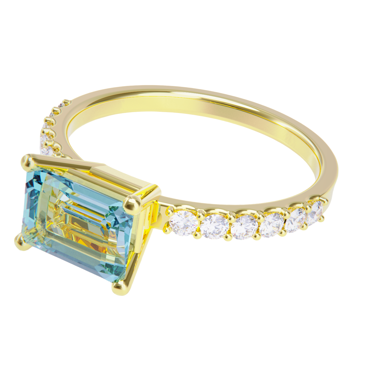 Anillo de compromiso oro amarillo 18k. con diamantes