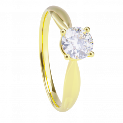 Anillo de compromiso oro amarillo 18k. con diamante 0.25ct.