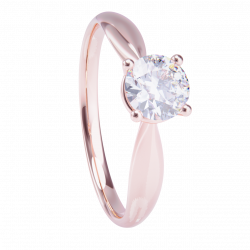 Anillo de compromiso oro rosa 18k. con diamante 0.25ct.