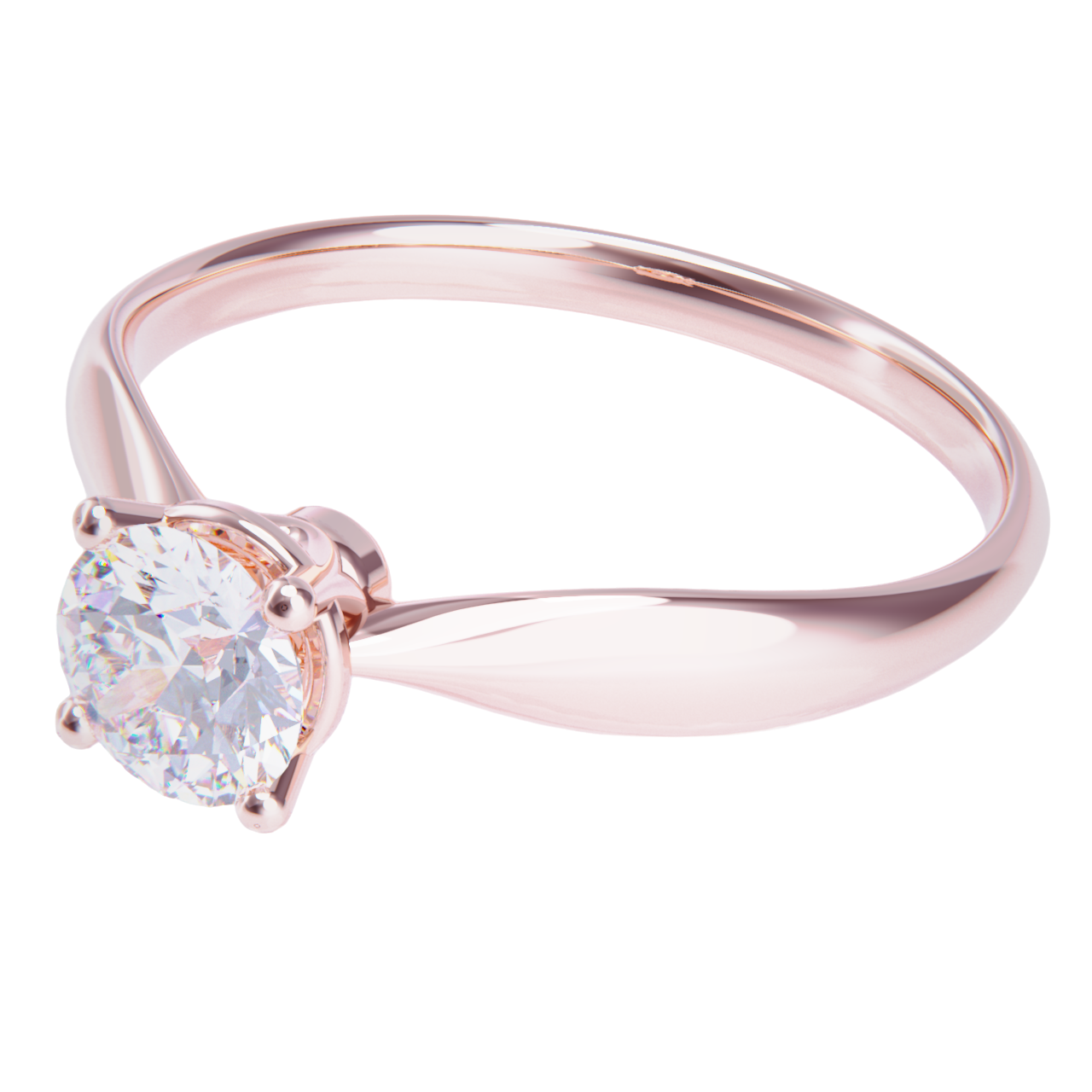 Anillo de compromiso oro rosa 18k. con diamante 1.00ct.