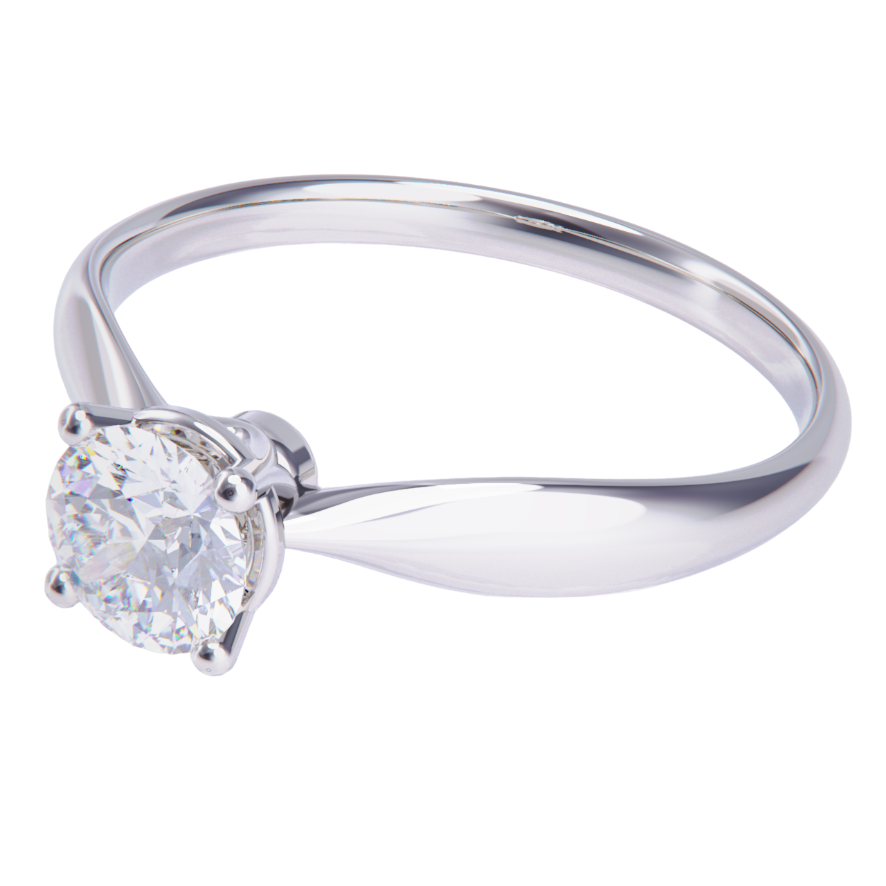 Anillo de compromiso de platino con diamante de 0.50ct.