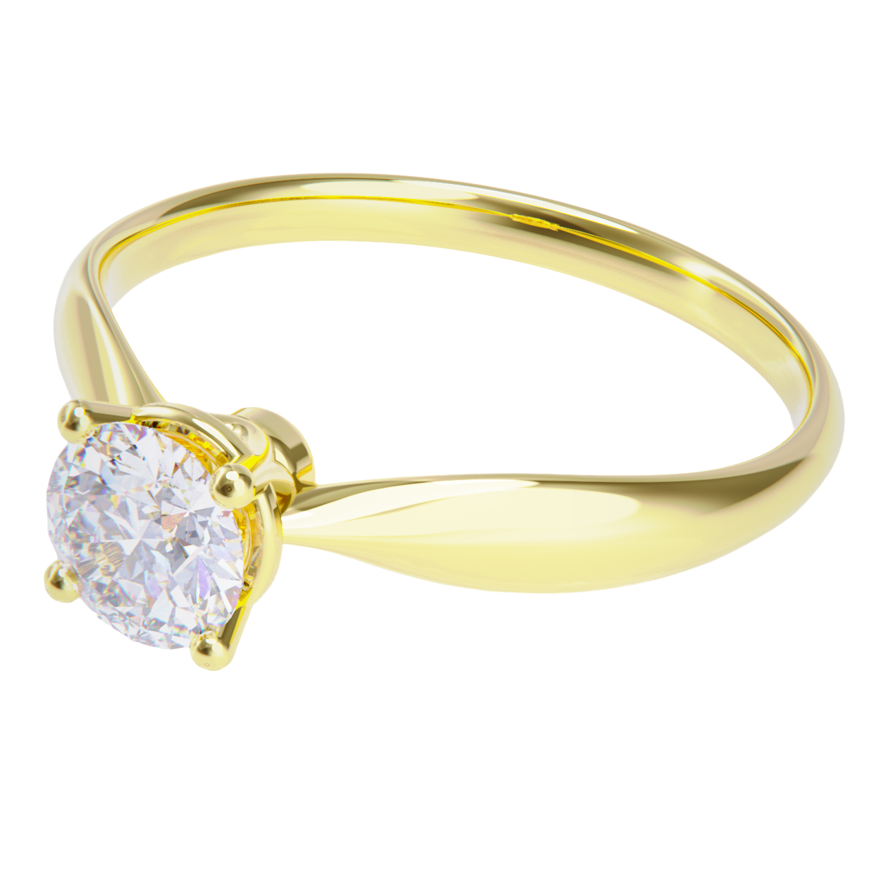 Anillo de compromiso oro amarillo 18k. con diamante 1.00ct.