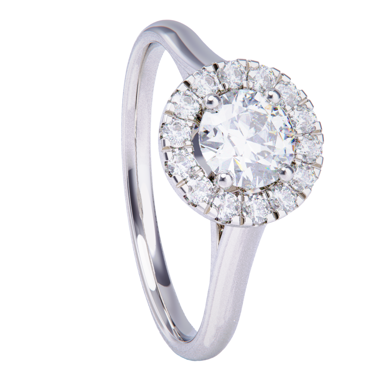Anillo de compromiso platino con diamante 0.70ct.