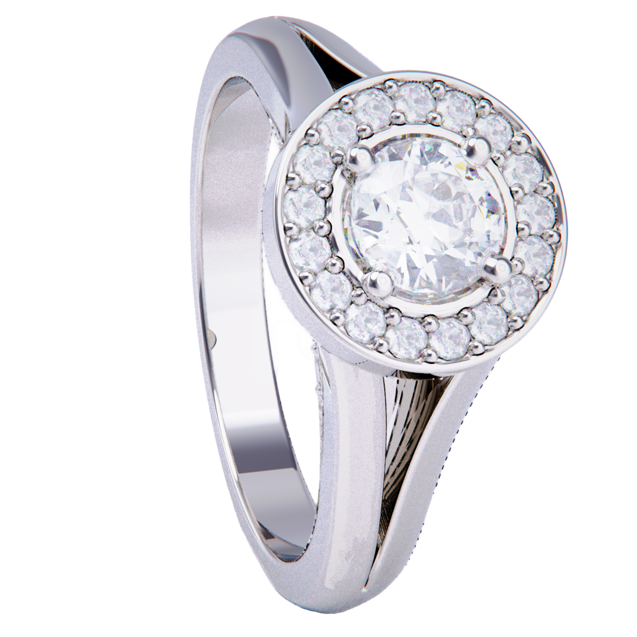 Anillo de compromiso platino con diamante 0.50ct.