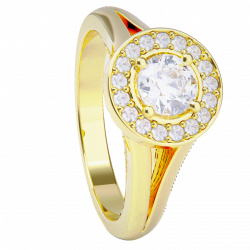 Anillo de compromiso oro amarillo 18k. con diamante 0.25ct.