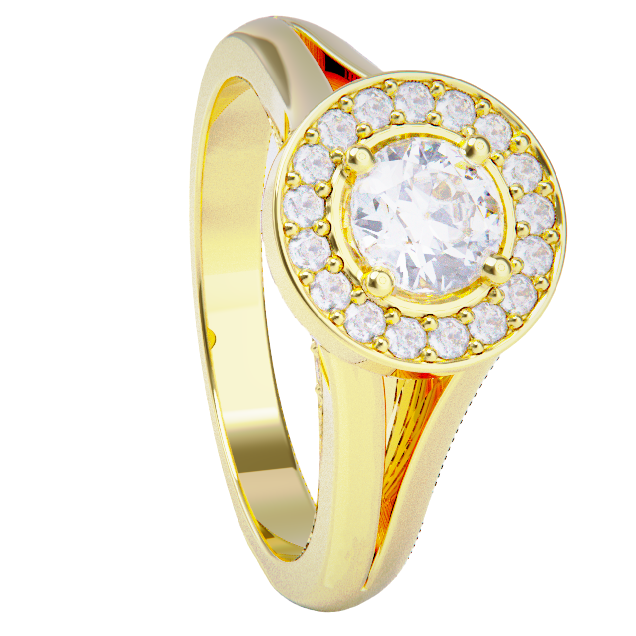 Anillo de compromiso oro amarillo 18k. con diamante 0.25ct.