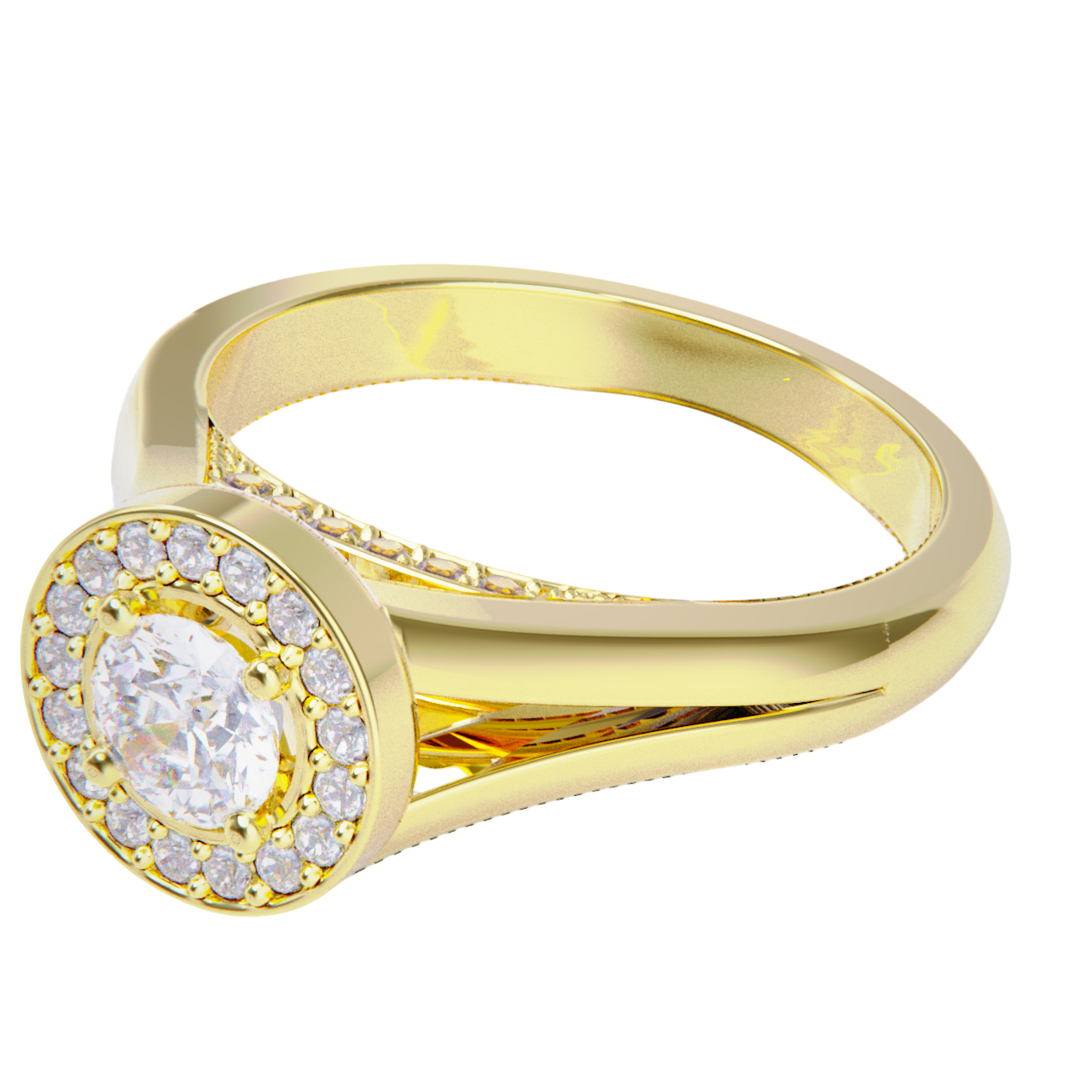 Anillo de compromiso oro amarillo 18k. con diamante 0.25ct.