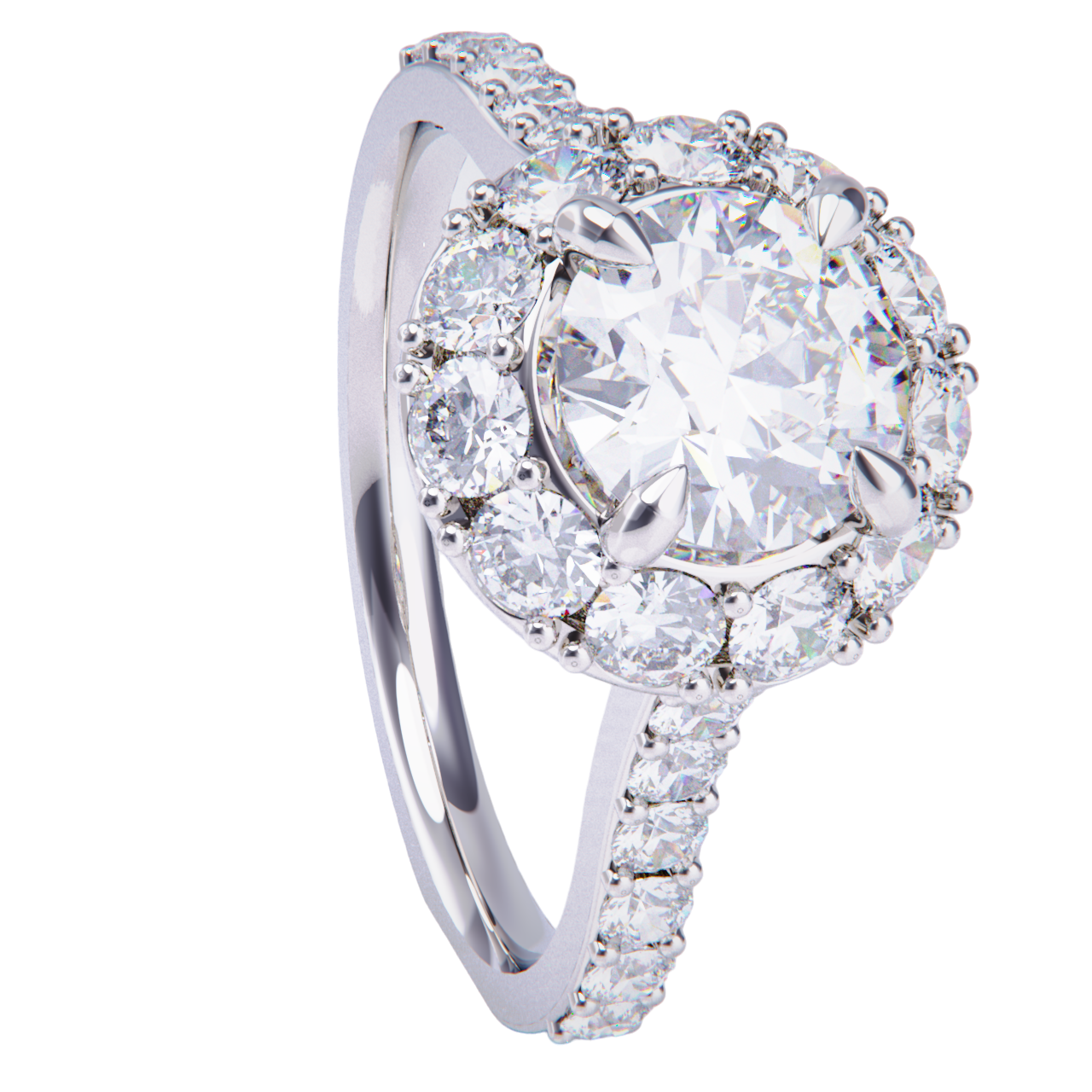 Anillo de compromiso platino con diamantes 0.70ct.