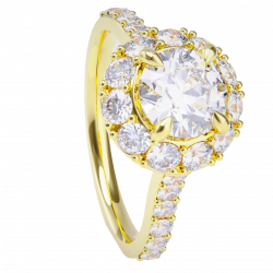 Anillo de compromiso oro amarillo 18k. con diamante 0.50ct.