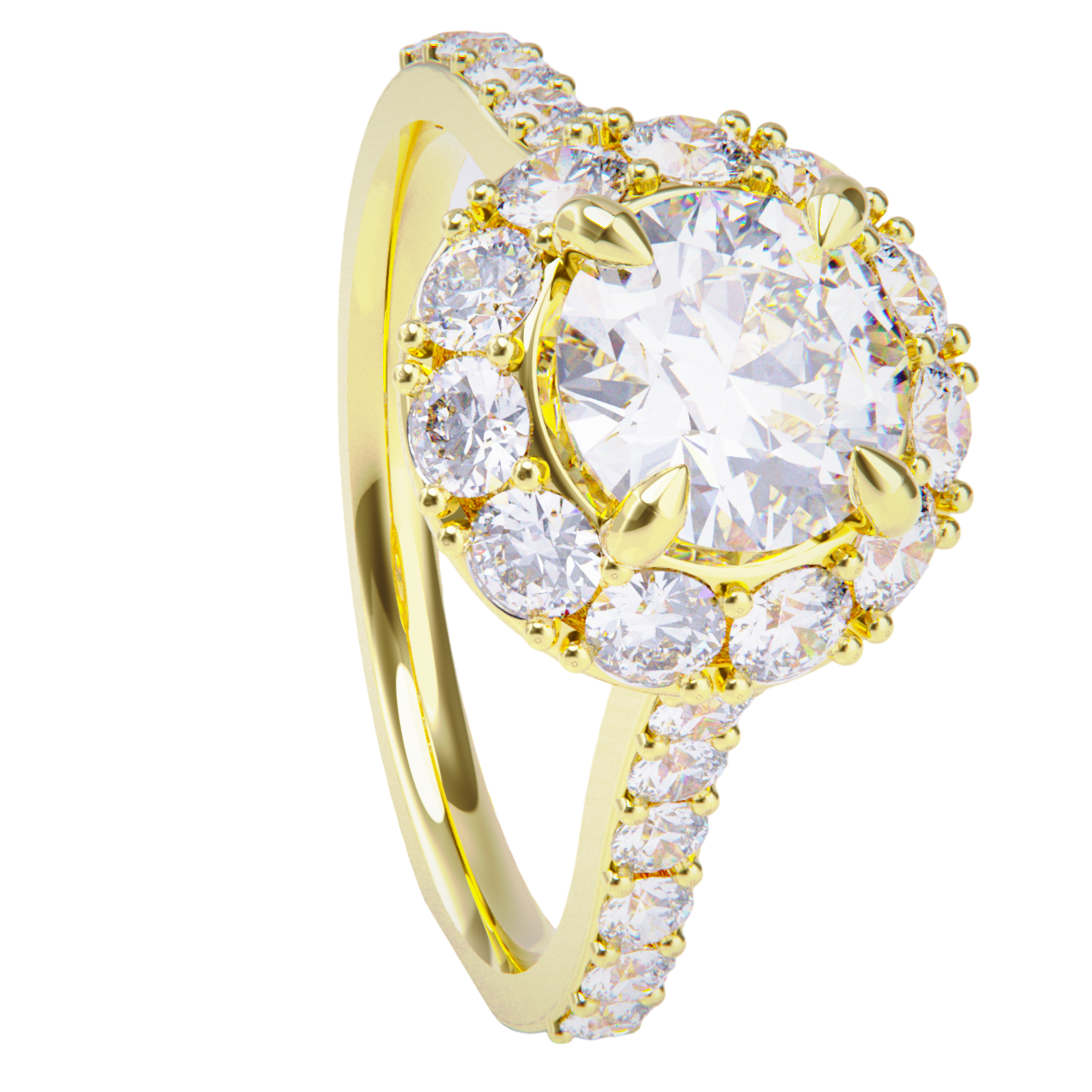 Anillo de compromiso oro amarillo 18k. con diamante 0.70ct.