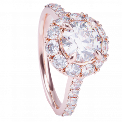 Anillo de compromiso oro rosa 18k. con diamante 0.50ct.