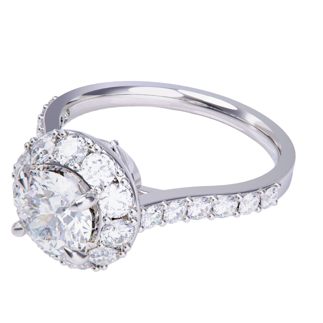 Anillo de compromiso platino con diamantes 0.70ct.