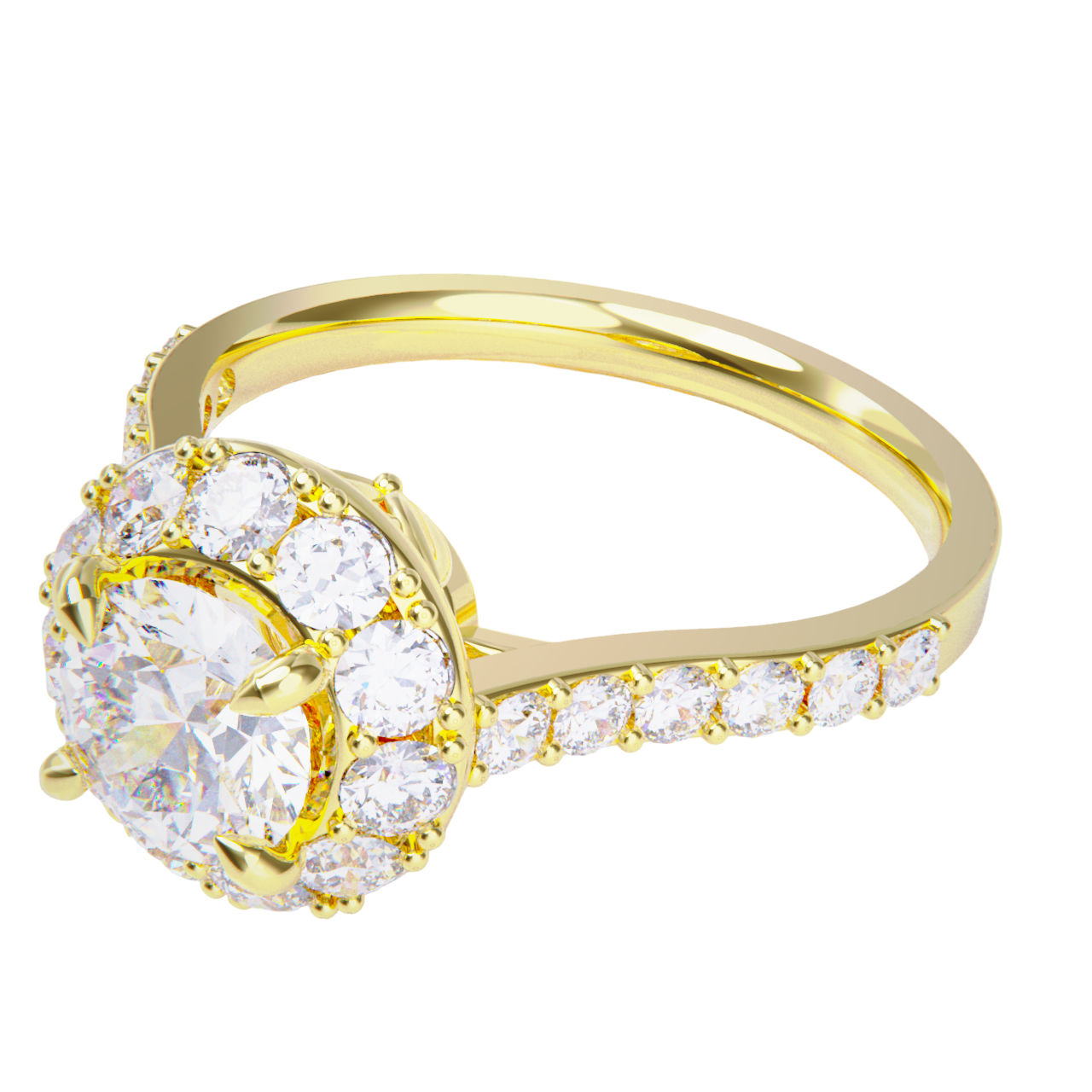 Anillo de compromiso oro amarillo 18k. con diamante 0.70ct.