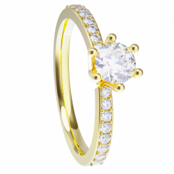 Anillo de compromiso oro amarillo 18k.con diamante de 0.25ct.