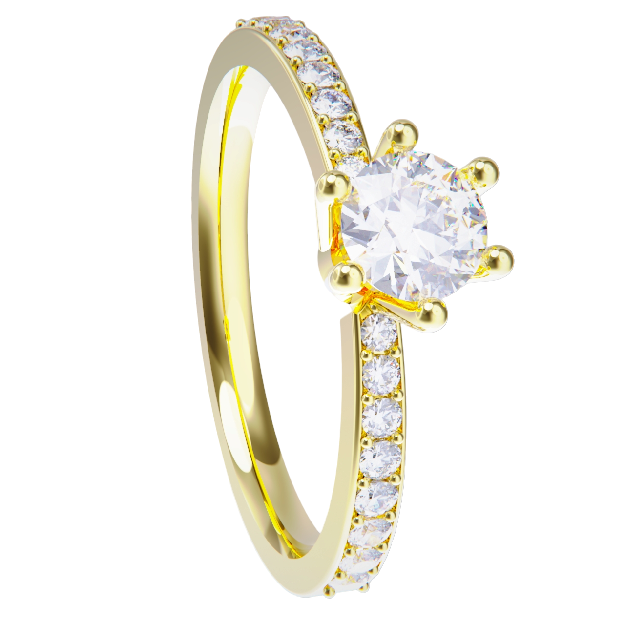 Anillo de compromiso oro amarillo 18k.con diamante de 0.70ct.
