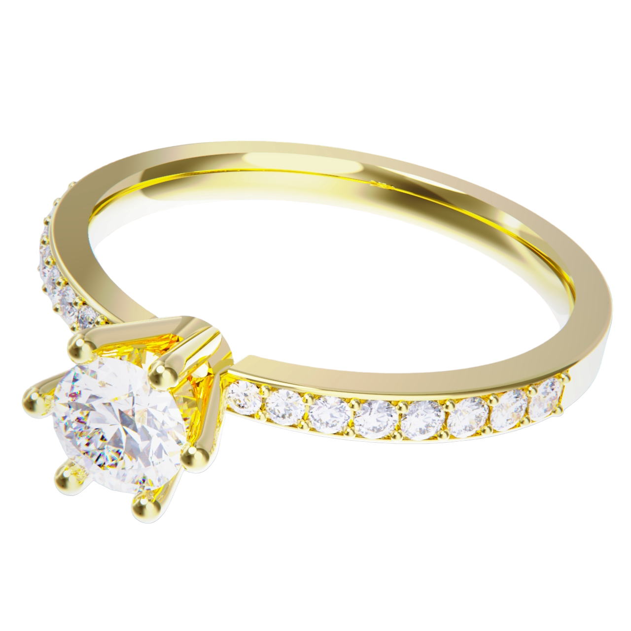 Anillo de compromiso oro amarillo 18k.con diamante de 0.70ct.