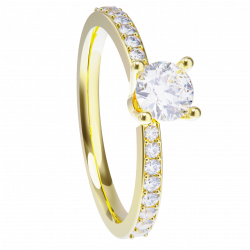 Anillo de compromiso oro amarillo 18k. con diamante 0.25ct.