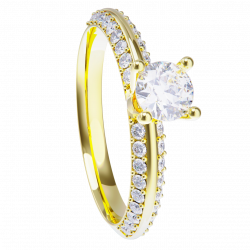 Anillo de compromiso oro amarillo 18k con diamante 0.25ct.