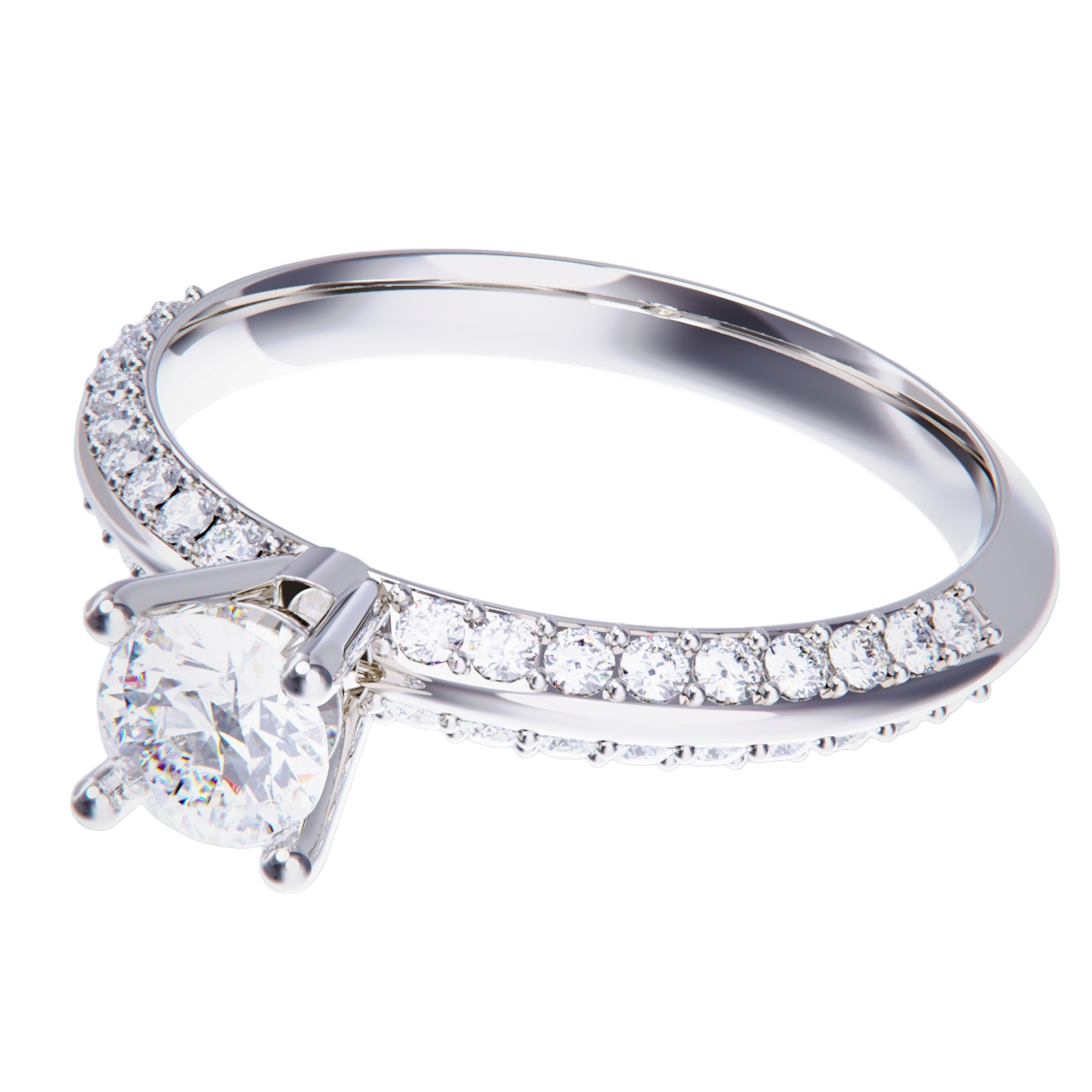 Anillo de compromiso en platino con diamante 0.50ct