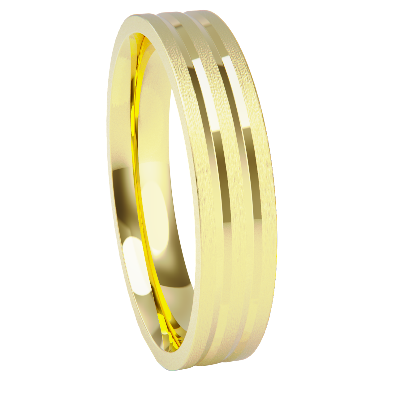 Yellow gold wedding band.