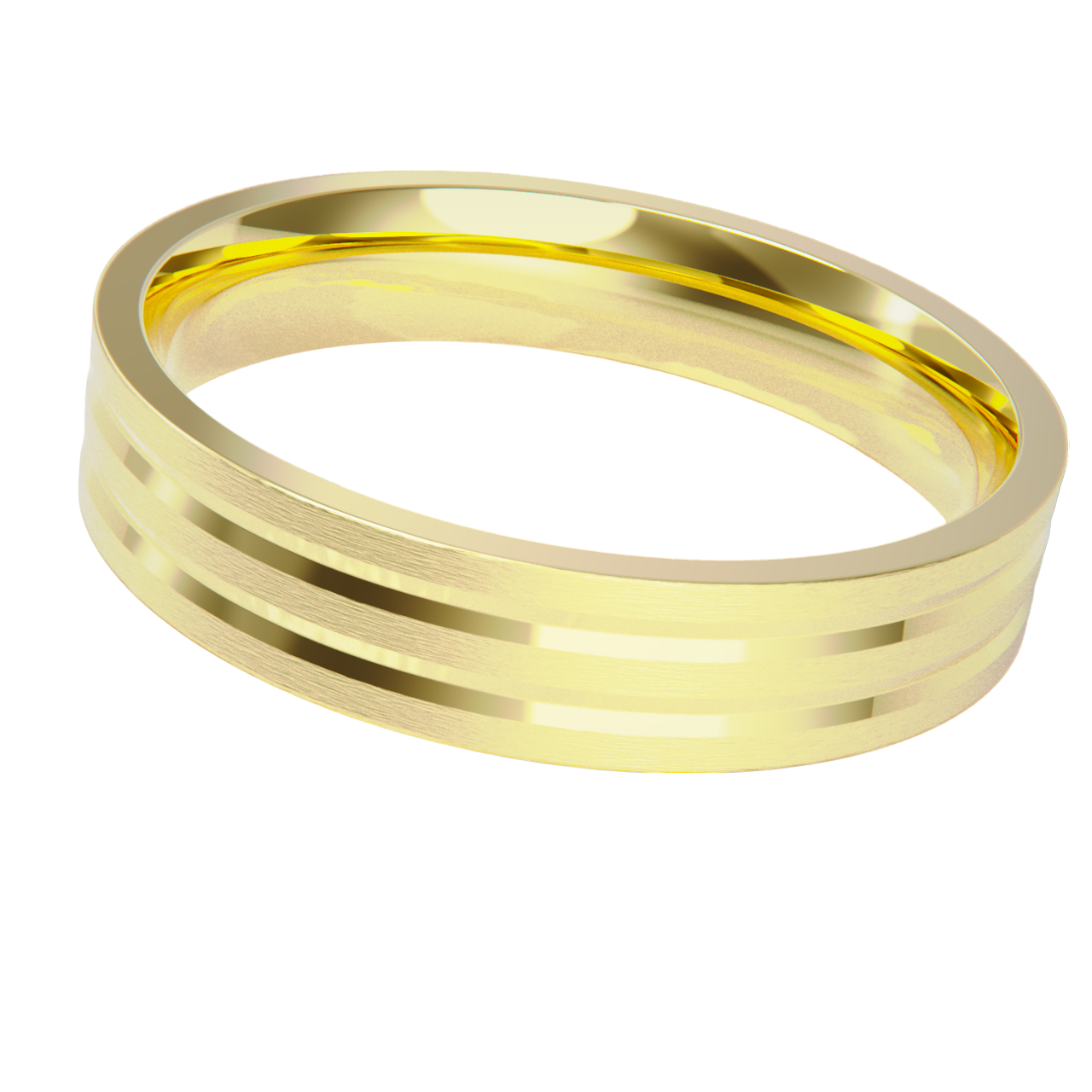 Yellow gold wedding band.