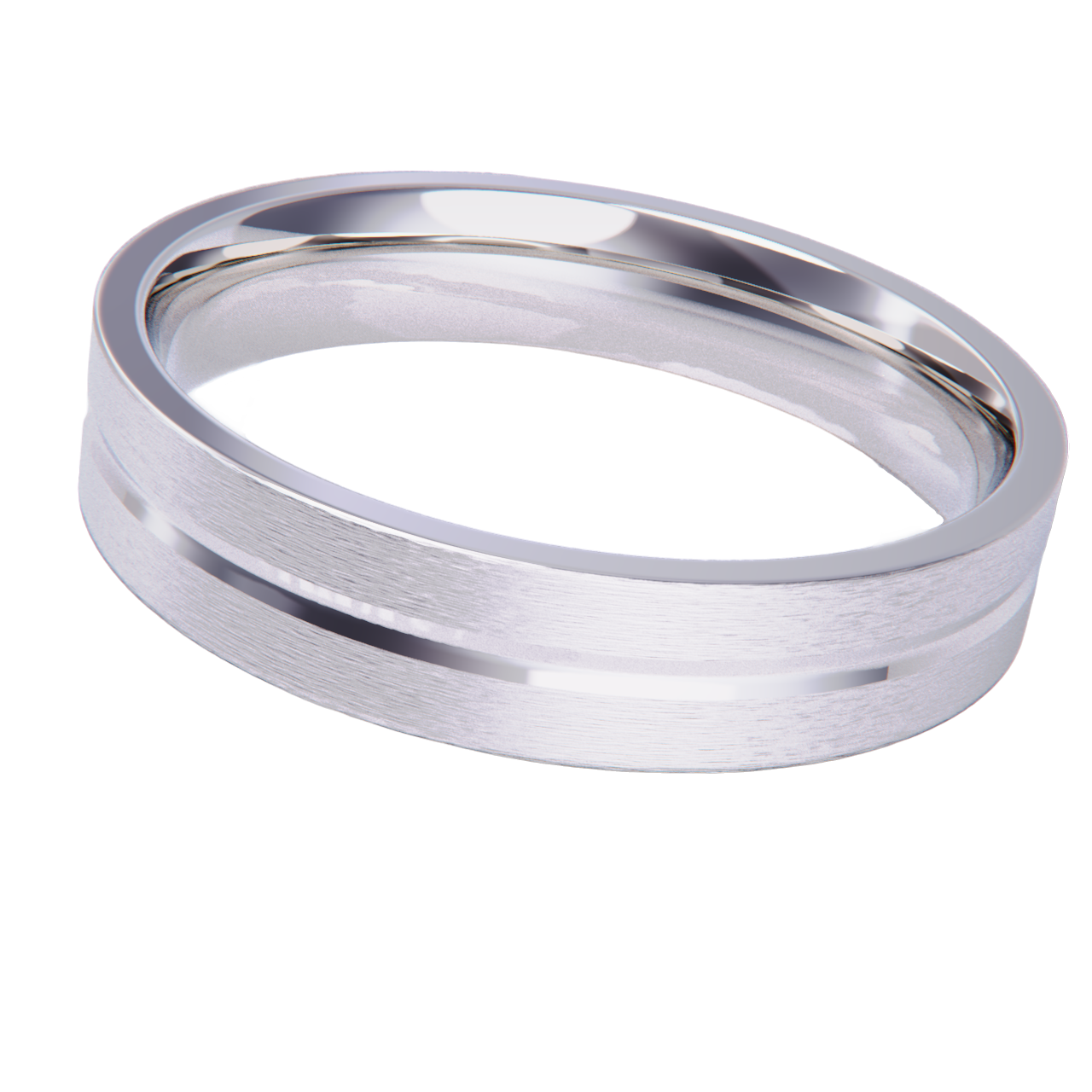 Alianza de boda plana de platino.