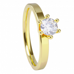 Anillo de compromiso oro amarillo 18k. con diamante 0.25ct.