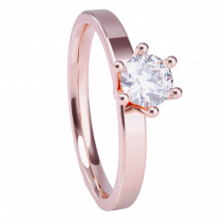 Anillo de compromiso oro rosa 18k. con diamante 0.25ct.