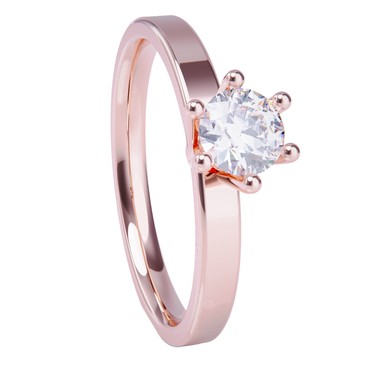 Anillo de compromiso oro rosa 18k. con diamante 1.00ct.