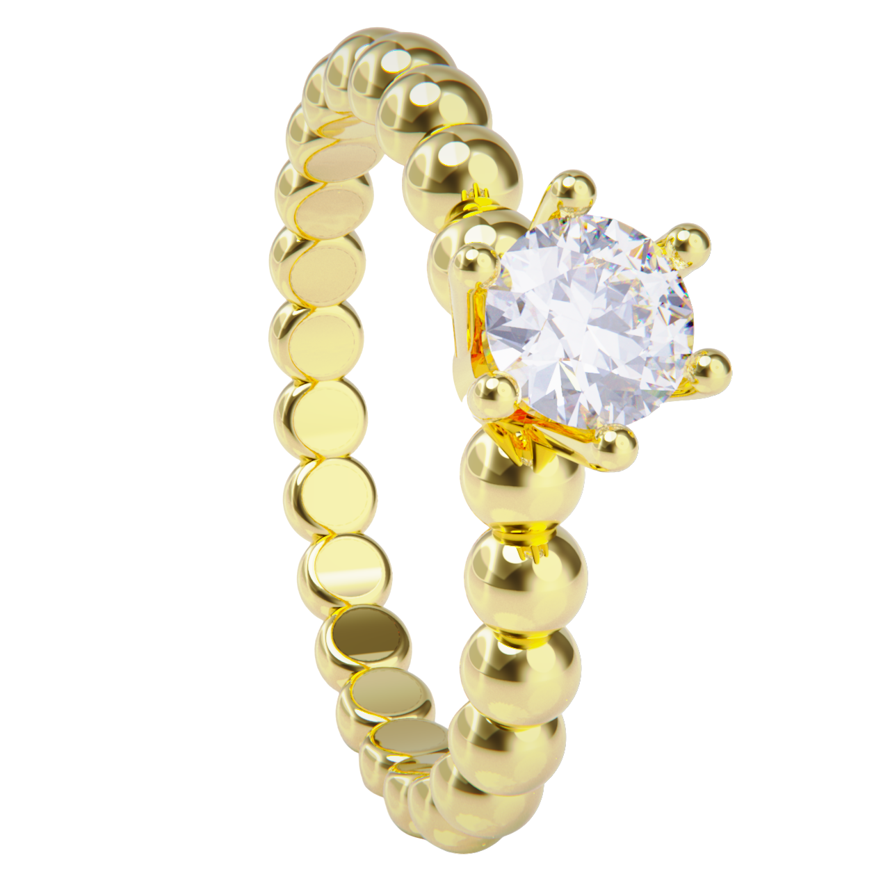 Anillo de compromiso oro amarillo 18k. con diamante 1.00ct.
