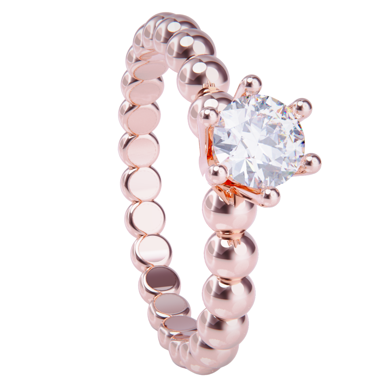 Anillo de compromiso oro rosa 18k. con diamante 1.00ct.