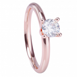 Anillo de oro rosa 18k.con diamante 0.25ct.