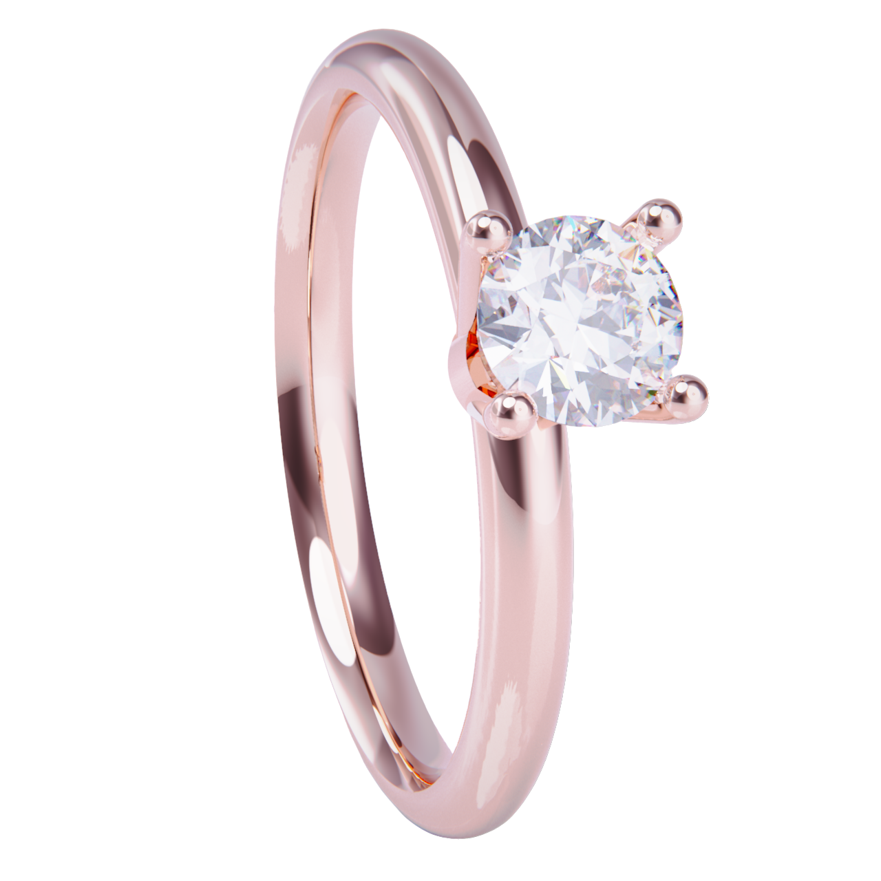 Anillo de oro rosa 18k.con diamante 0.50ct.