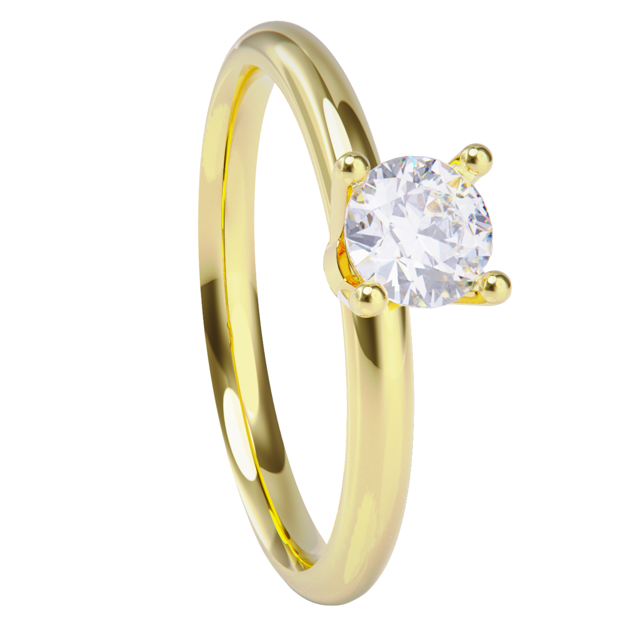 Anillo de compromiso oro amarillo 18k. con diamante de 0.50ct.
