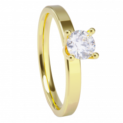 Anillo de compromiso oro amarillo 18k. con diamante 0.25ct.