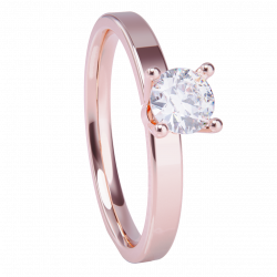 Anillo de compromiso oro rosa 18k. con diamante 0.25ct.