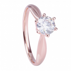 Anillo de compromiso oro rosa 18k. con diamante 0.25ct.