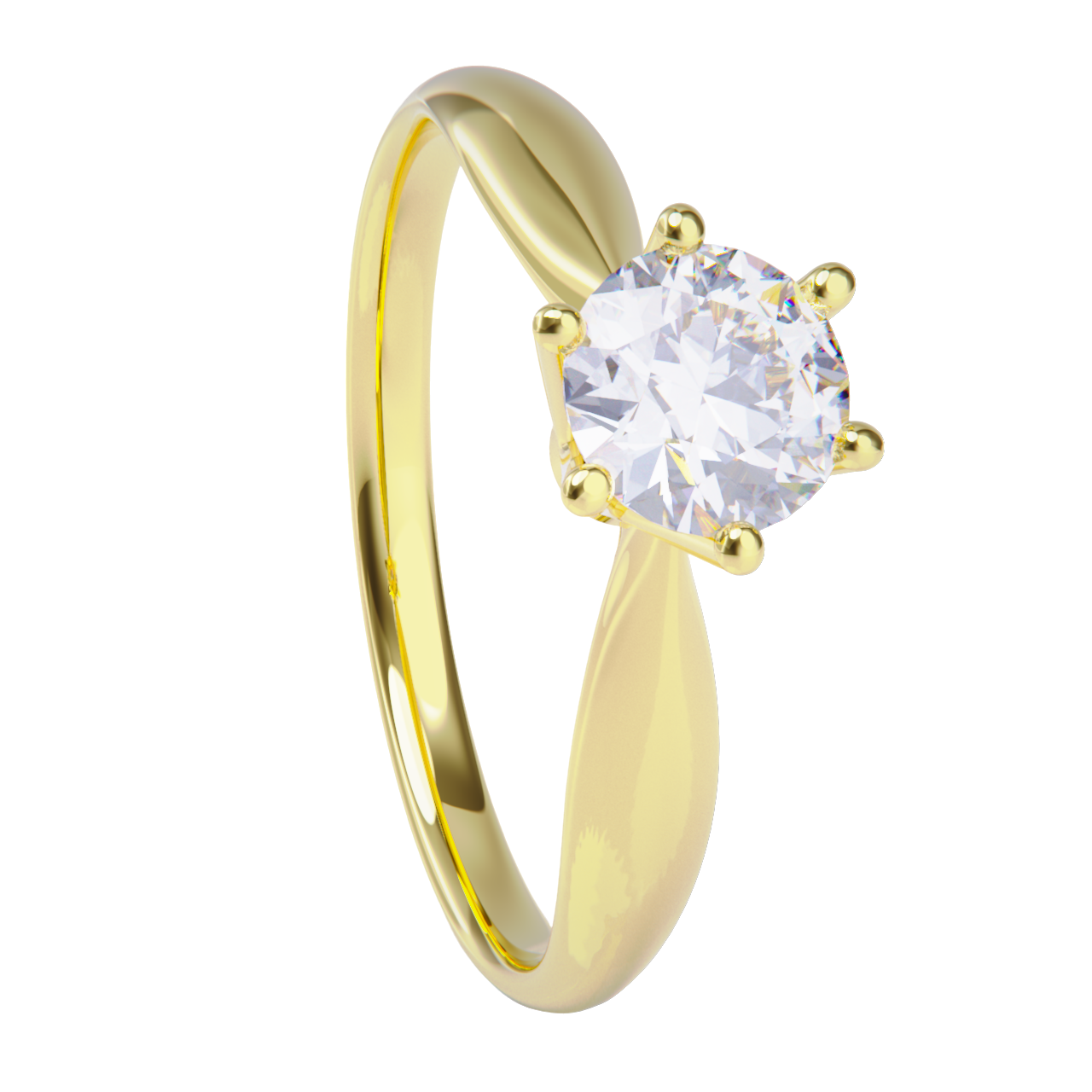 Anillo de compromiso oro amarillo 18k. con diamante 0.50ct.